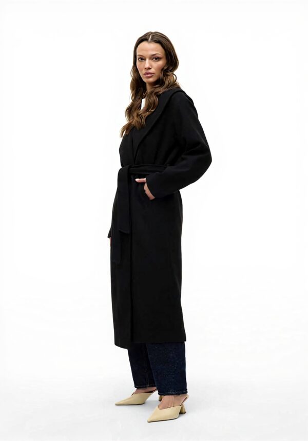 Cappotto VERO MODA VMANNE Nero Chiusura Cintura Donna