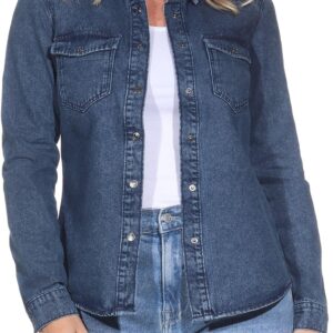 Camicia Denim VERO MODA Donna Comoda Abbinabile-0