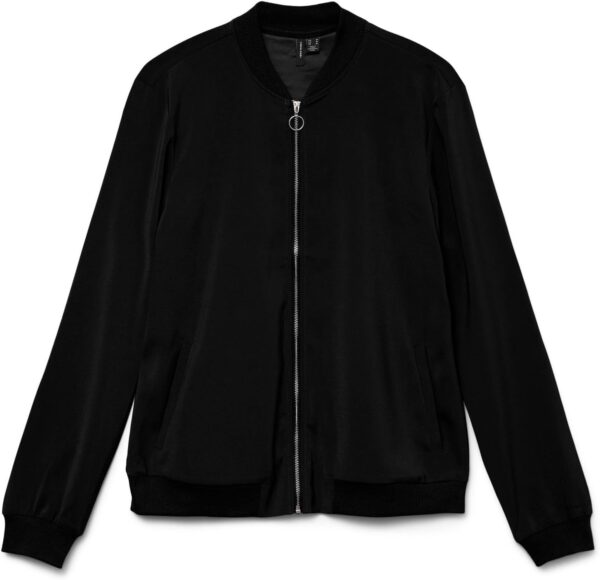 VERO MODA Giacca Blouson Donna Nero Colletto Volante Leggera-1