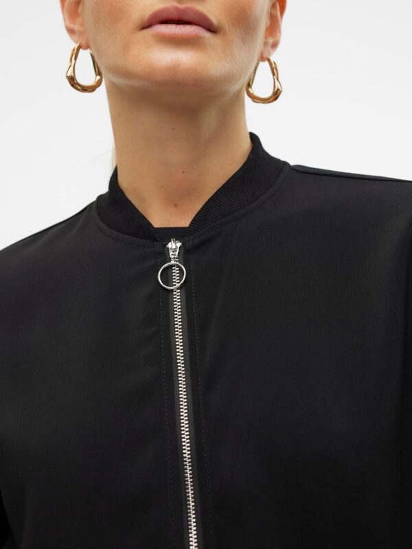 VERO MODA Giacca Blouson Donna Nero Colletto Volante Leggera-7