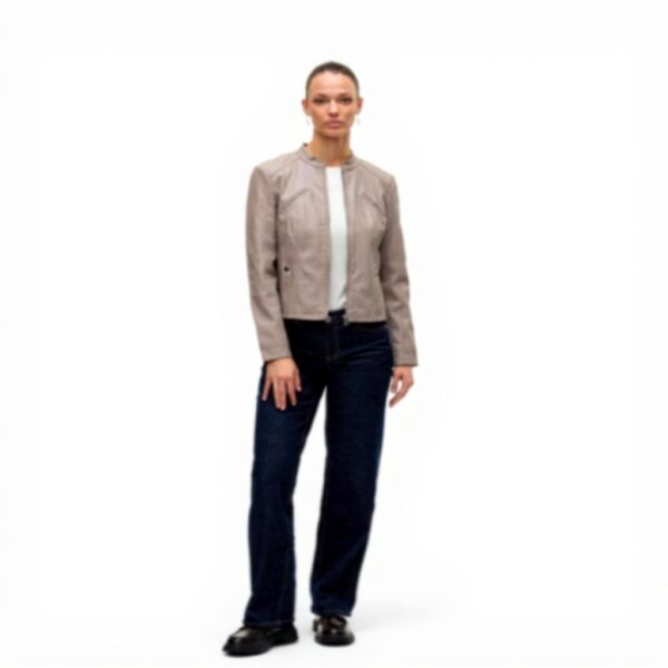 VERO MODA Giacca Eco Pelle Collo Coreano Donna