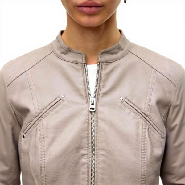 VERO MODA Giacca Eco Pelle Collo Coreano Donna