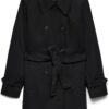 Trenchcoat VERO MODA Donna Nero Farina d'Avena Fossile-0