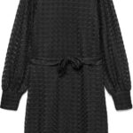 Vero Moda Abito Corto Nero Maniche Lunghe Donna-0