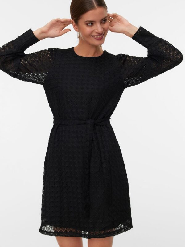 Vero Moda Abito Corto Nero Maniche Lunghe Donna-3