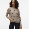 Vero Moda Maglione Donna Girocollo Maniche Lunghe Intarsia-1