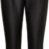 Pantaloni VERO MODA pelle effetto loose fit donna nero-1