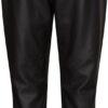 Pantaloni VERO MODA pelle effetto loose fit donna nero-2