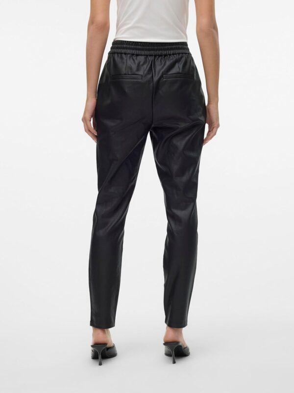 Pantaloni VERO MODA pelle effetto loose fit donna nero-4