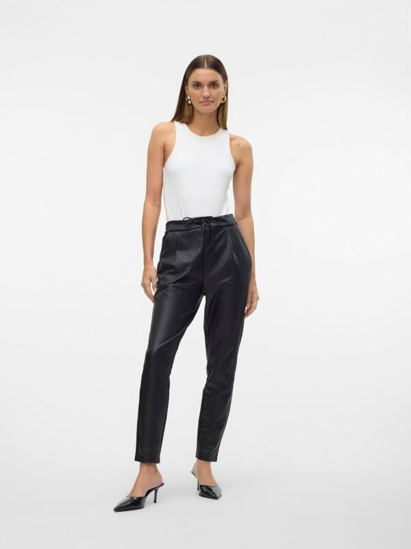 Pantaloni VERO MODA pelle effetto loose fit donna nero-5