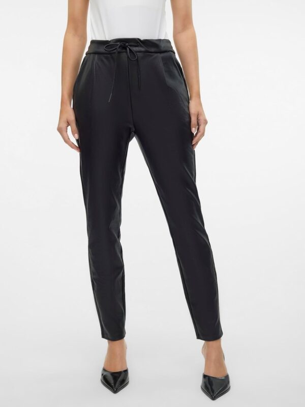 Pantaloni VERO MODA pelle effetto loose fit donna nero-6