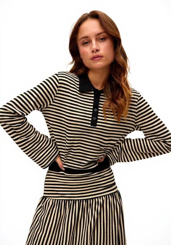 Vero Moda Polo Donna Maniche Lunghe Righe Colletto