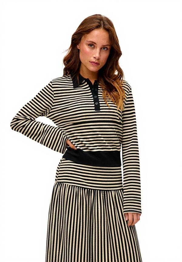 Vero Moda Polo Donna Maniche Lunghe Righe Colletto