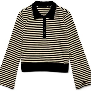 Vero Moda Polo Donna Maniche Lunghe Righe Colletto
