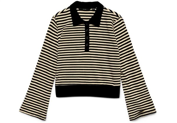 Vero Moda Polo Donna Maniche Lunghe Righe Colletto