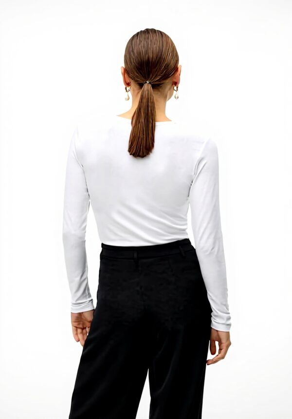 Vero Moda Maglietta Donna Maniche Lunghe Morbida Bianco
