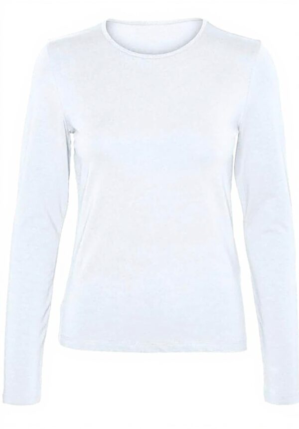 Vero Moda Maglietta Donna Maniche Lunghe Morbida Bianco