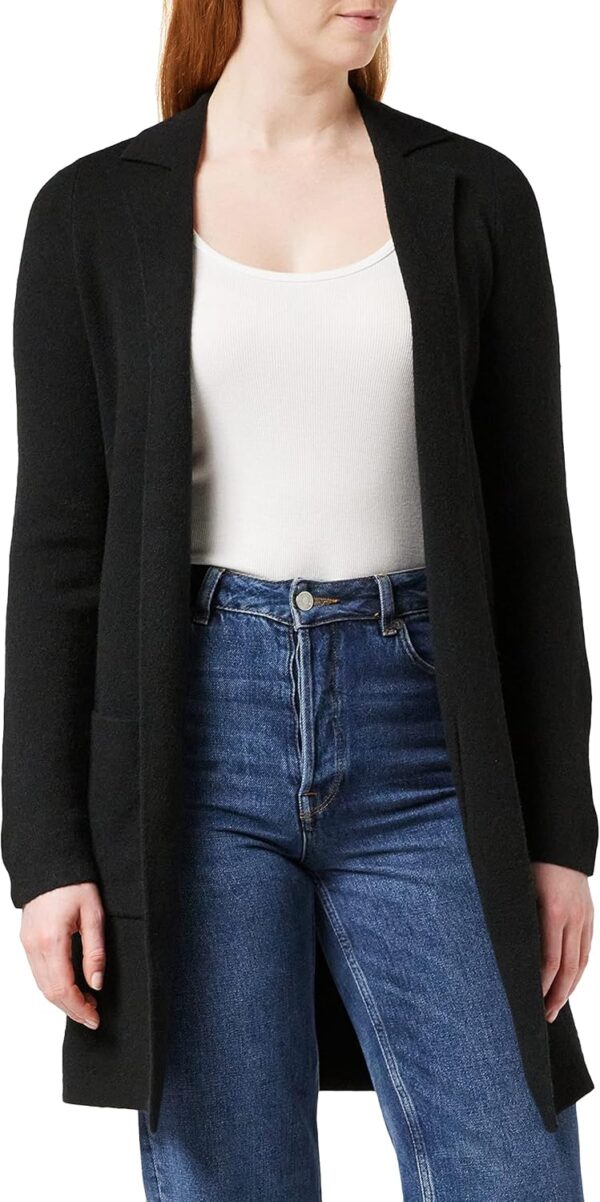 Vero Moda Cardigan Donna Nero Fullneedle LS New Coatigan-0