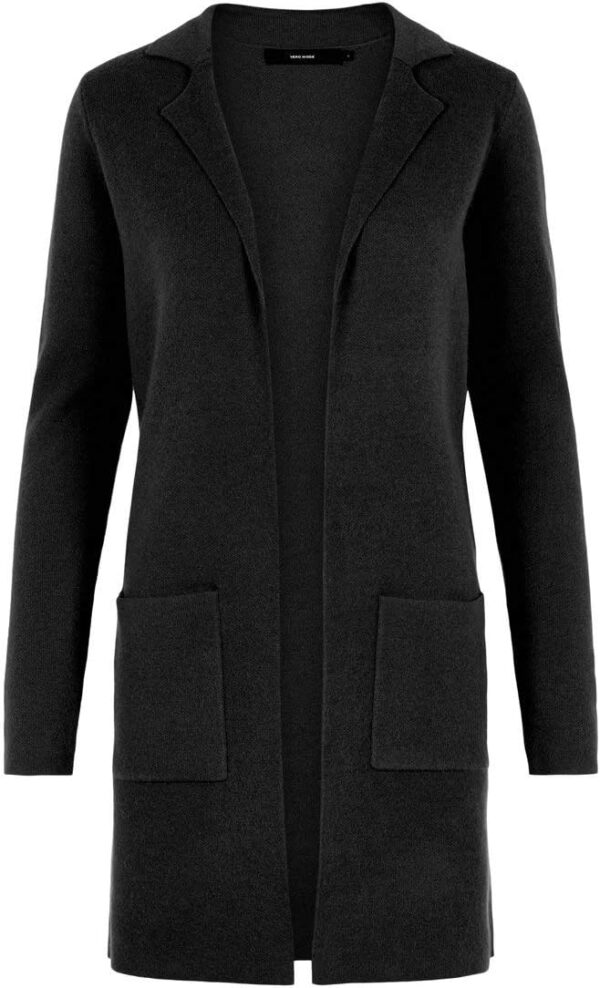 Vero Moda Cardigan Donna Nero Fullneedle LS New Coatigan-1