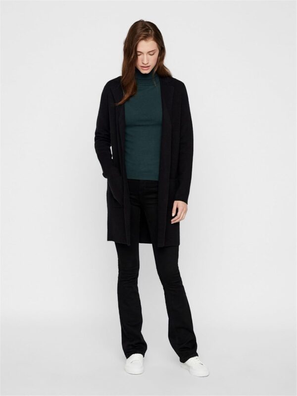 Vero Moda Cardigan Donna Nero Fullneedle LS New Coatigan-4