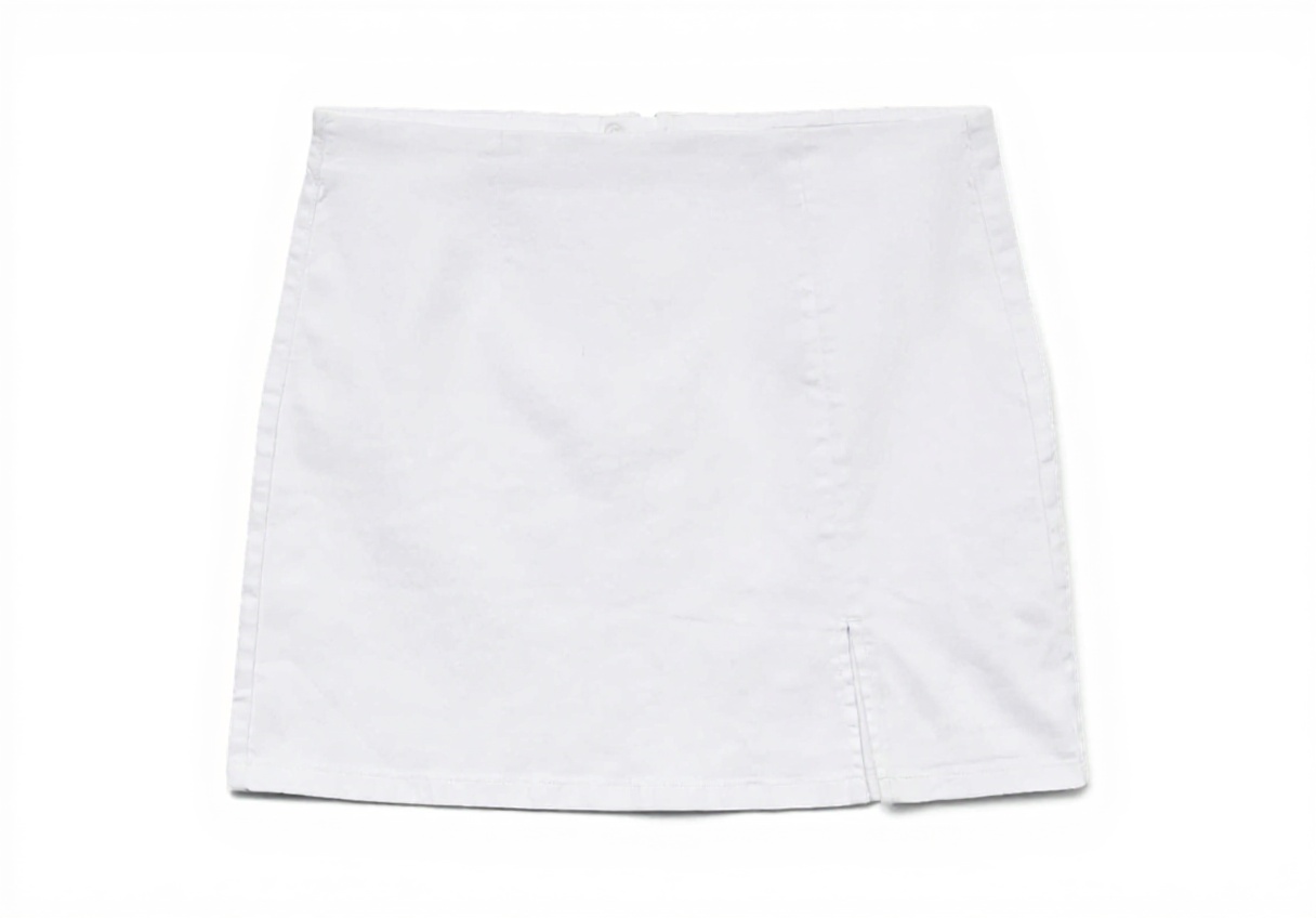 Donna che indossa la gonna denim VERO MODA in un contesto urbano