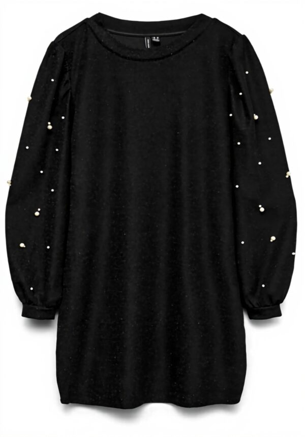 Vero Moda Abito Corto Donna Scollo Rotondo Nero Casual