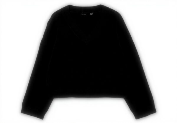 VERO MODA Maglione Donna Scollo a V Maniche Lunghe Nero