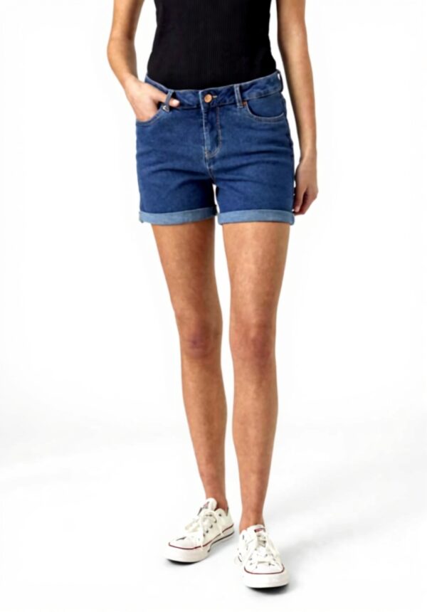 Shorts Denim VERO MODA Donna Orlo Arrotolato Blu