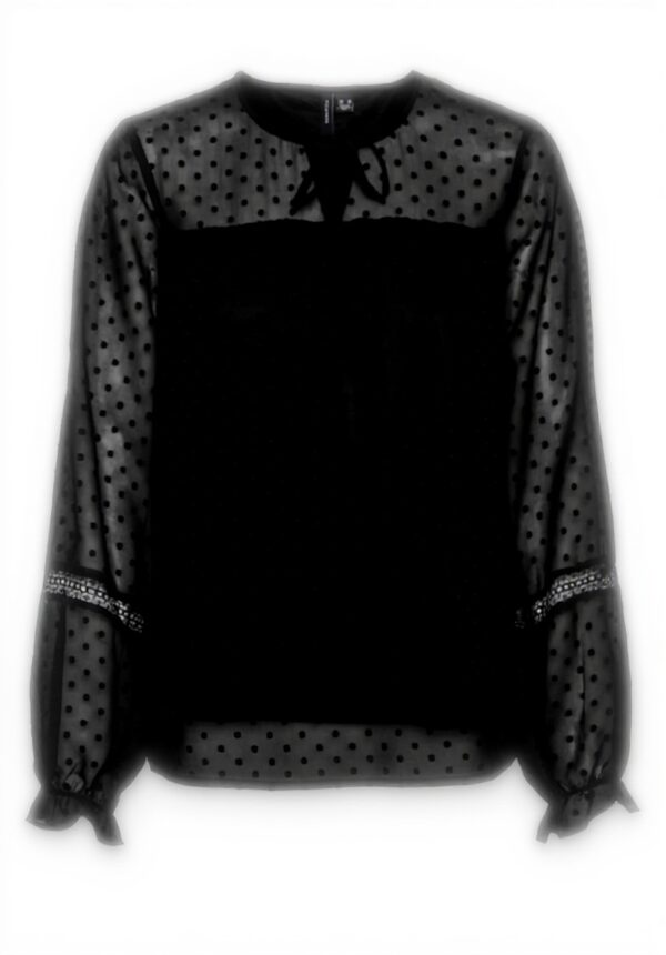 Top VERO MODA Nero Bianco Donna Canotte Poliestere Riciclato