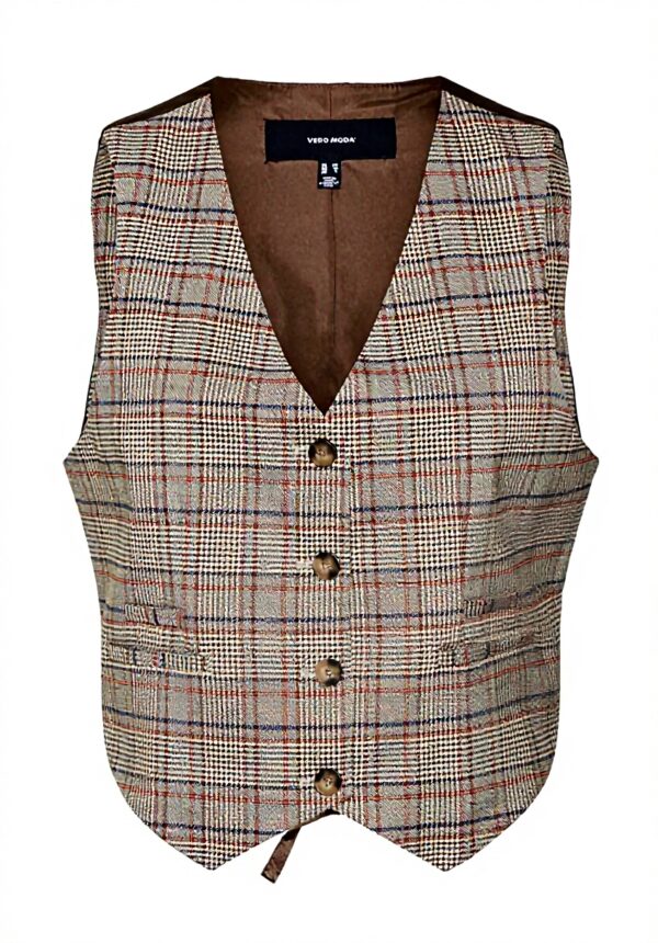 Gilet Donna VERO MODA Vmellie Check Elegante Sostenibile