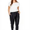 Pantaloni Vero Moda Loose Fit Pelle Ottica Nero Donna