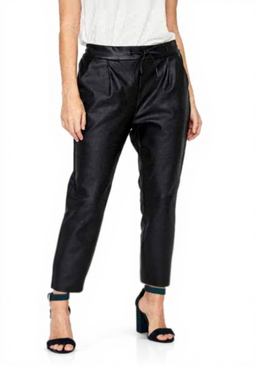 Pantaloni Vero Moda Loose Fit Pelle Ottica Nero Donna