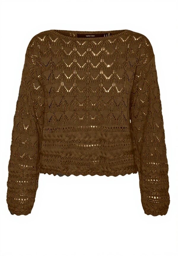 VERO MODA Maglione Donna Boatneck Lavorato a Maglia Noos