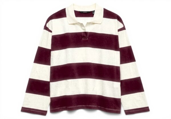 Vero Moda Polo Donna Top a righe maniche lunghe