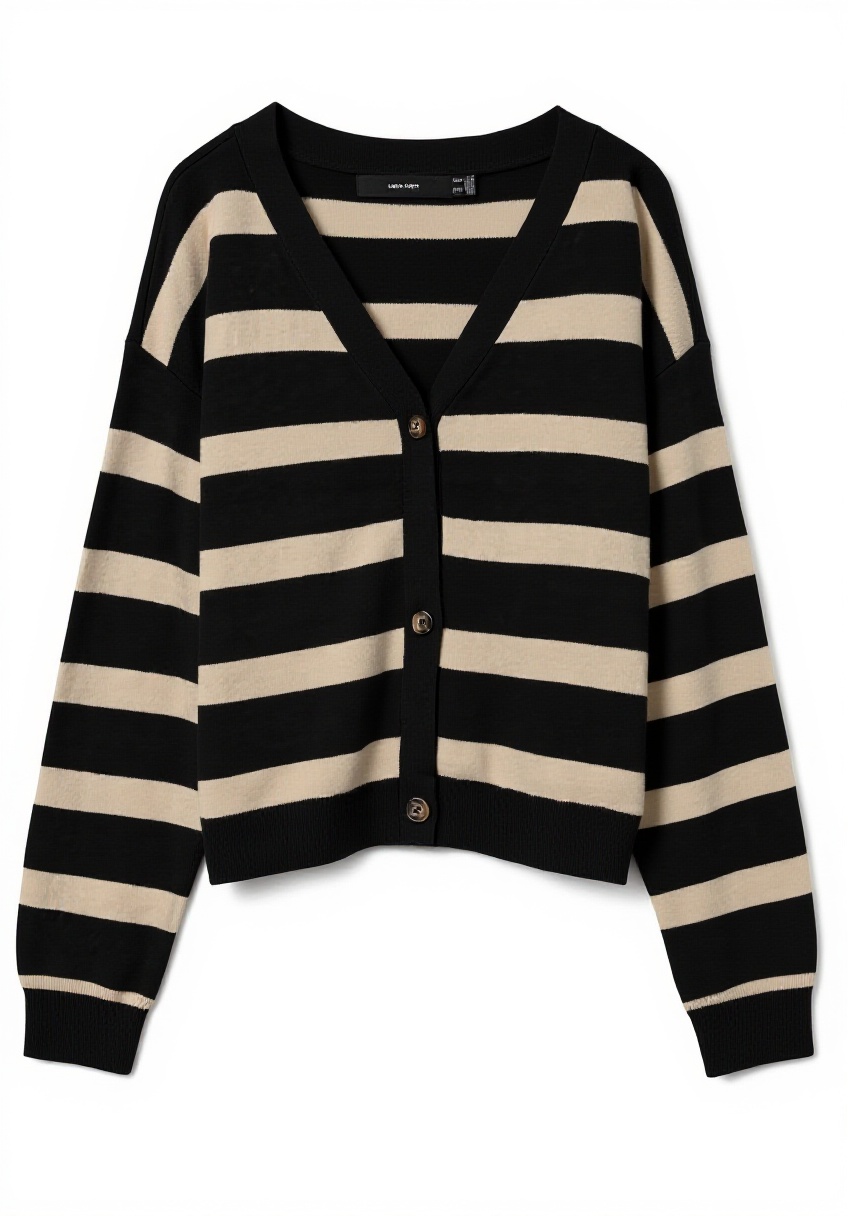 'VERO MODA Vmsaba Cardigan indossato con jeans in un setting autunnale'