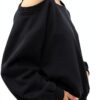 Felpa Vero Moda Donna Nero L Poliestere Cotone Sciolto-4