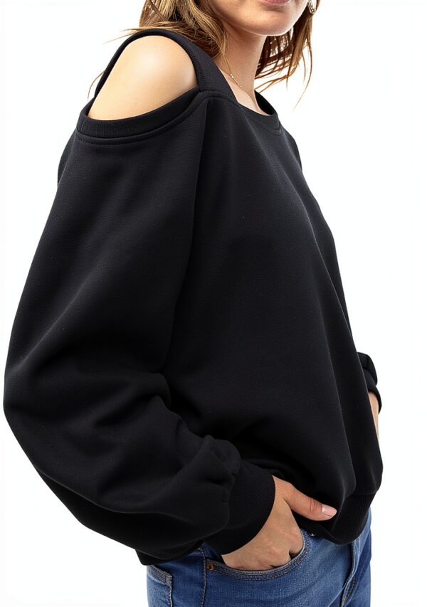 Felpa Vero Moda Donna Nero L Poliestere Cotone Sciolto-4