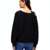 Felpa Vero Moda Donna Nero L Poliestere Cotone Sciolto-1