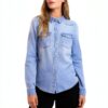 Camicia jeans Bestseller donna polsini bottone colletto-1