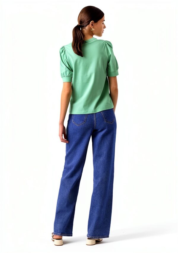 T-shirt donna Mock Arancione taglio voluminoso traspirante-2