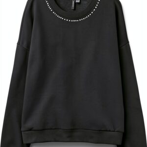 Vero Moda Top Donna Nero Girocollo Maniche Lunghe Normale-0