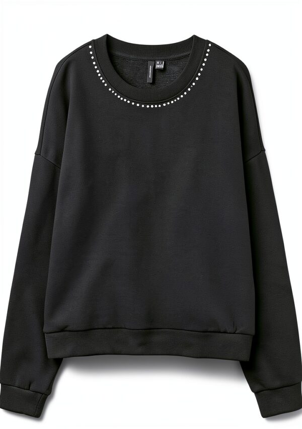 Vero Moda Top Donna Nero Girocollo Maniche Lunghe Normale-0