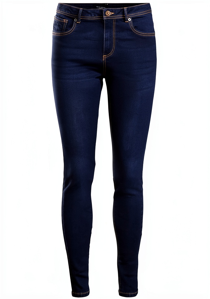 Jeans Donna Sostenibili Elastico Skinny Fit Blu indossati in un contesto urbano, con sfondo di mattoni rossi