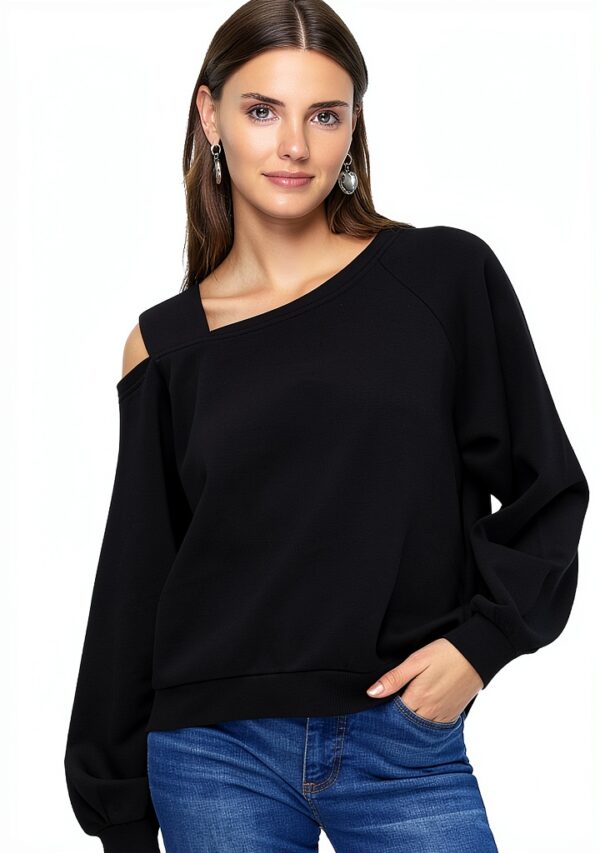 Felpa Vero Moda Donna Nero L Poliestere Cotone Sciolto-0
