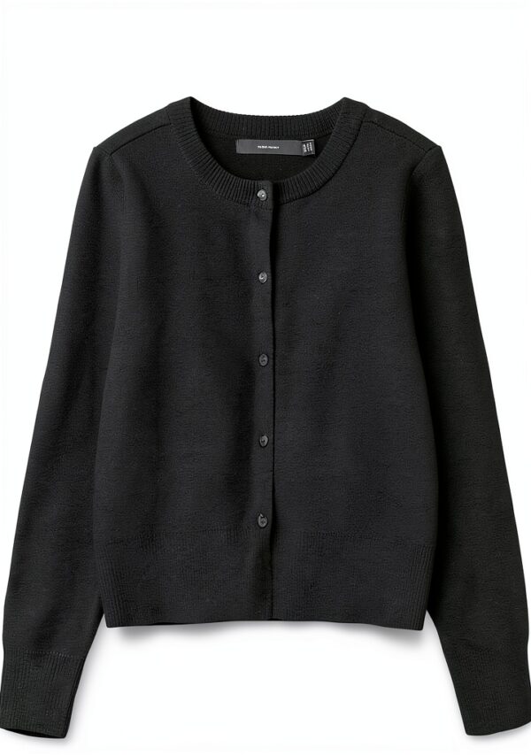 VERO MODA Cardigan Donna Nero Collo Tondo Maniche Lunghe