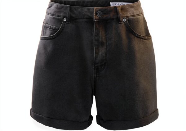 VERO MODA Pantaloncini Jeans Donna Risvolto Chiusura Bottone