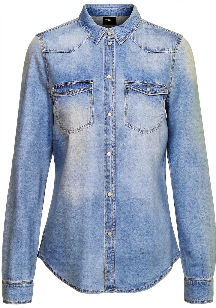 'Camicia jeans Bestseller donna indossata in un contesto casual'