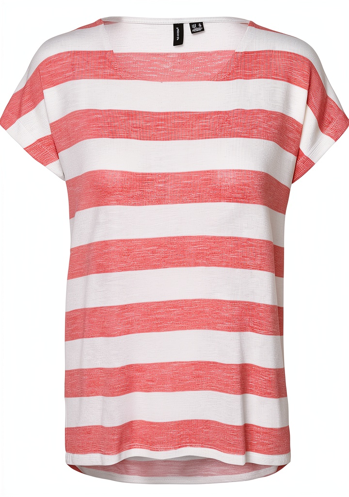 'VERO MODA Maglietta Donna con Scollo Tondo e Motivo a Righe in diverse colorazioni'