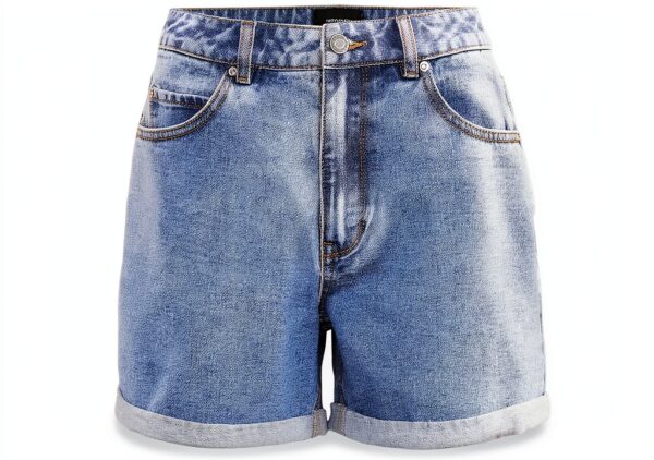 VERO MODA Pantaloncini Jeans Donna Risvolto Chiusura Bottone