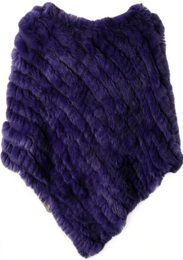 Vera pelliccia coniglio poncho donna maglia moda avvolgente